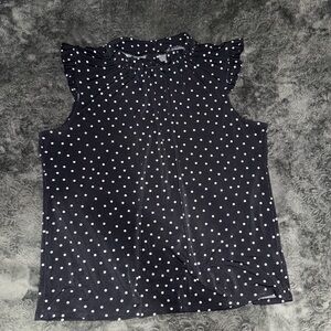 Black Polka Dot Sleeveless Top